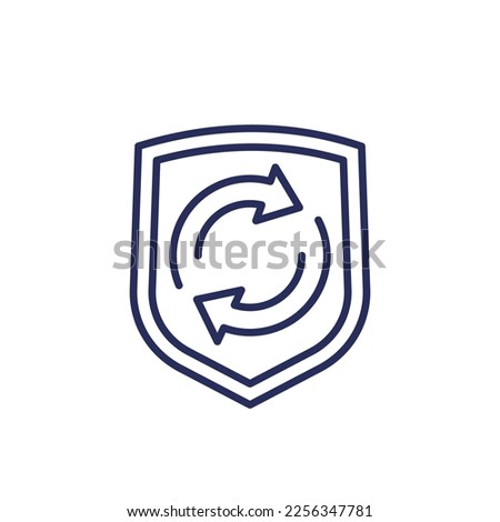 insurance renewal icon, line vector