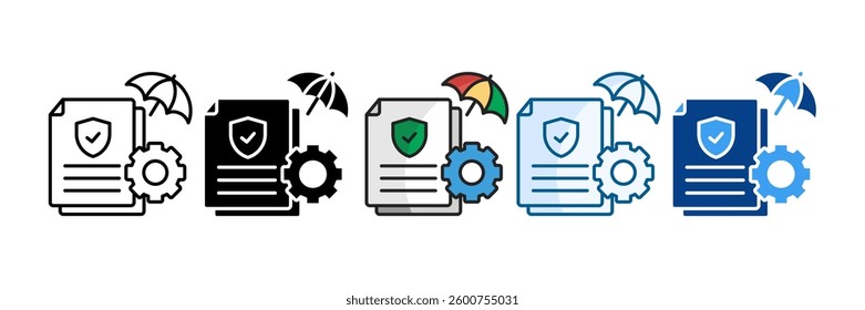 Insurance Risk Icon Set Multiple Style Collection