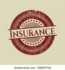 Insurance rubber grunge stamp