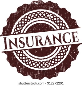 Insurance rubber grunge stamp