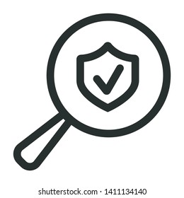 insurance search - minimal line web icon. simple vector illustration. concept for infographic, website or app.