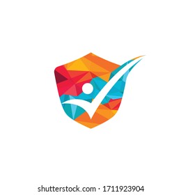 Diseño del logotipo de seguro y seguridad. Ilustración de material vectorial de diseño con logotipo de asistencia.