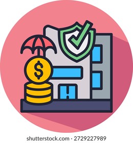 Ilustración vectorial isométrica del icono del servicio de seguros