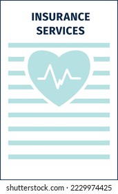 Insurance service paper document icon. Life assurance