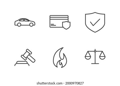 insurance set icon, isolated insurance set sign icon, vector illustration