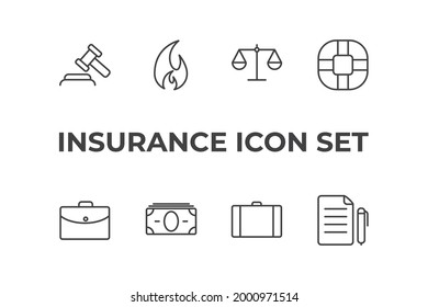 insurance set icon, isolated insurance set sign icon, vector illustration
