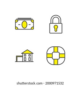 insurance set icon, isolated insurance set sign icon, vector illustration