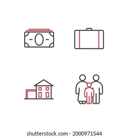 icono de conjunto de seguros, icono de signo de conjunto de seguros aislado, ilustración vectorial