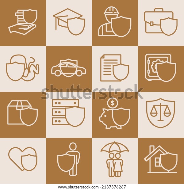 Insurance set icon symbol template
for graphic and web design collection logo vector
illustration