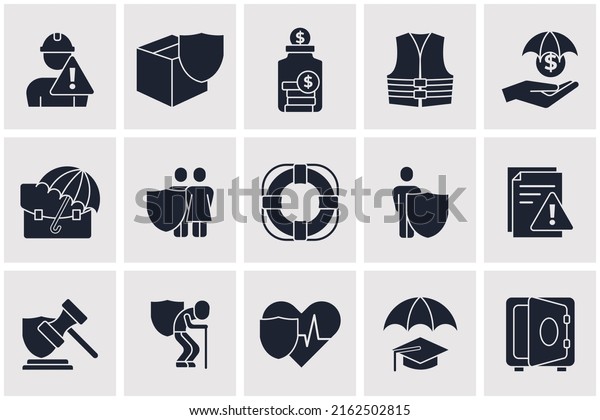 insurance set icon symbol template\
for graphic and web design collection logo vector\
illustration