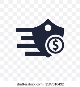 Insurance of a shield with dollar sign transparent icon. Insurance of a shield with dollar sign symbol design from Insurance collection.