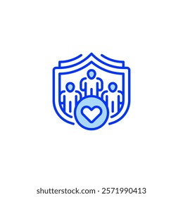 Insurance Shield line icon. Universal creative premium symbol. Vector sign icon logo template. Vector illustration