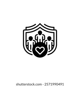 Insurance Shield line icon. Universal creative premium symbol. Vector sign icon logo template. Vector illustration