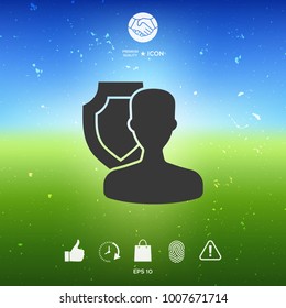 Insurance shield with user icon