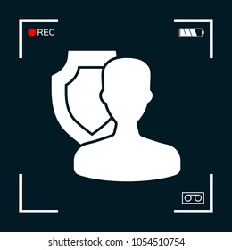 Insurance shield with user icon