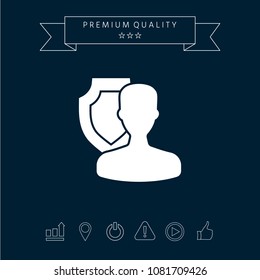 Insurance shield with user icon