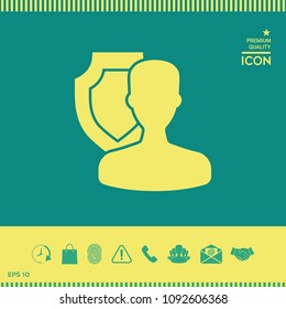 Insurance shield with user icon