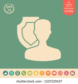 Insurance shield with user icon