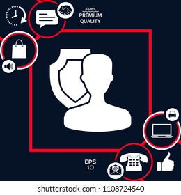 Insurance shield with user icon