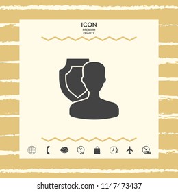 Insurance shield with user icon