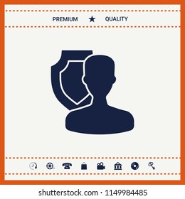Insurance shield with user icon