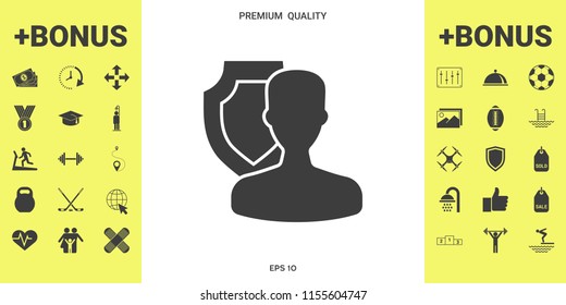 Insurance shield with user icon