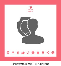 Insurance shield with user icon