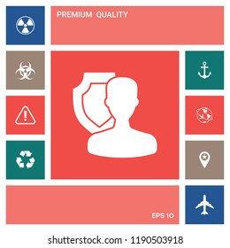 Insurance shield with user icon