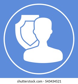 Insurance shield with user icon