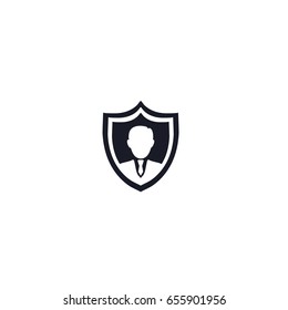 Insurance shield with user icon