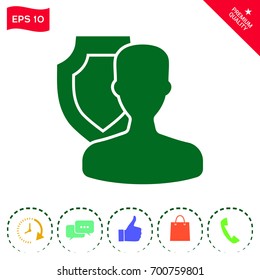 Insurance shield with user icon