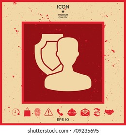 Insurance shield with user icon