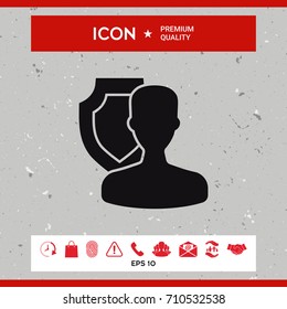 Insurance shield with user icon