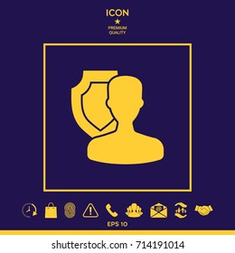 Insurance shield with user icon