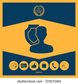 Insurance shield with user icon