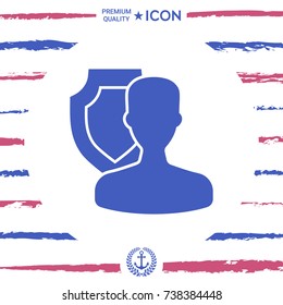 Insurance shield with user icon
