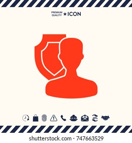 Insurance shield with user icon