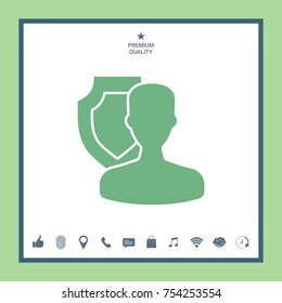 Insurance shield with user icon