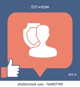 Insurance shield with user icon