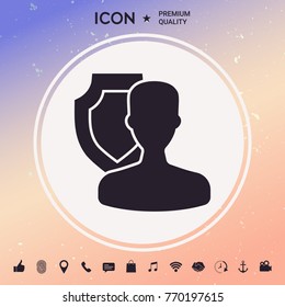 Insurance shield with user icon