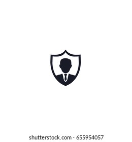 Insurance shield with user icon, can be used for web and mobile design