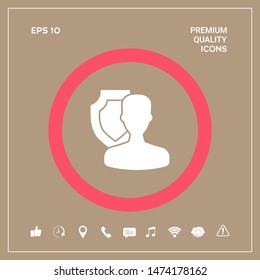 Insurance shield with user icon. Graphic elements for your design