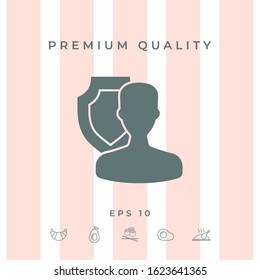 Insurance shield with user icon. Graphic elements for your design