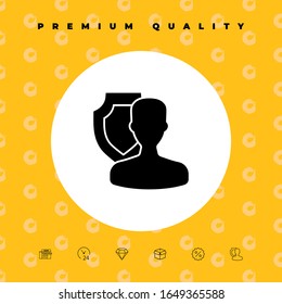 Insurance shield with user icon. Graphic elements for your design