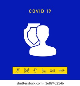 Protector de seguros con icono de usuario. Elementos gráficos para el diseño