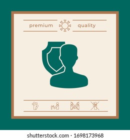 Insurance shield with user icon. Graphic elements for your design