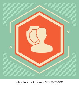 Insurance shield with user icon. Graphic elements for your design