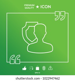 Insurance shield with user - line icon
