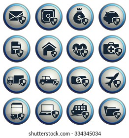 Insurance simply vector icon set
