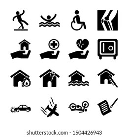 Insurance Solid Icons Vector Design